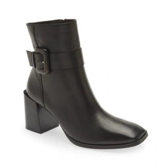 New! Paul Green Nirvana Bootie Pebbled Black Leather Side Buckle - Picture 1 of 8